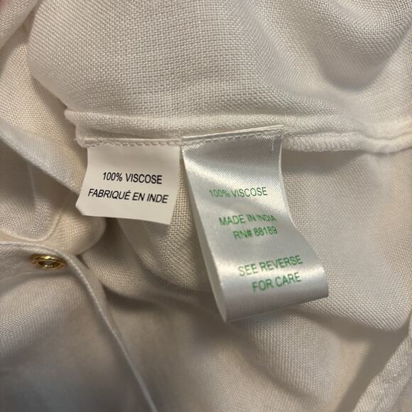 Lilly Pulitzer Blouse Womens Small Ivory Long Sleeve Boho Top Shirt - Picture 11 of 14